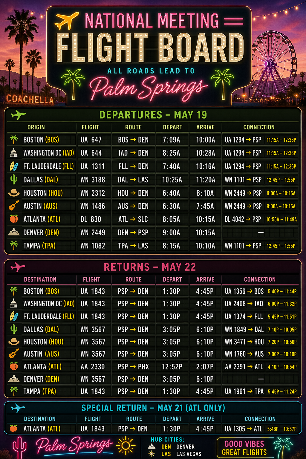 Flight Schedule Graphic